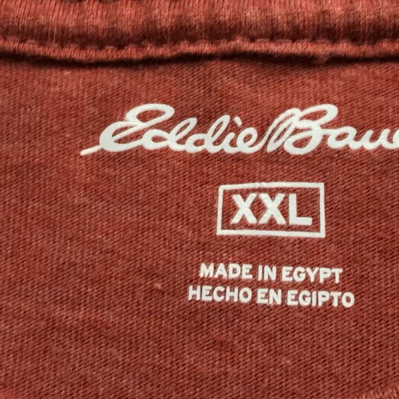 Eddie Bauer Shirt Mens XXL Rust Sun Mountains Graphic Tee Base Layer Hiking - Picture 4 of 12